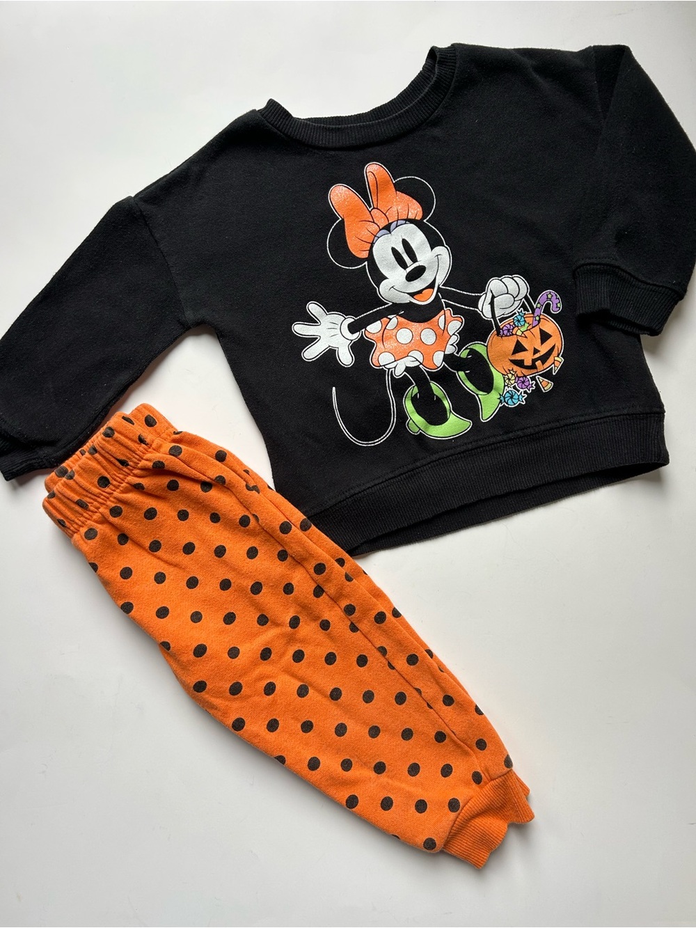 Disney Minnie Mouse Black & Orange Halloween Kids Costume Set